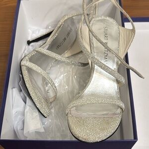 Stuart Weitzman Sultry Silver Glittered Pump